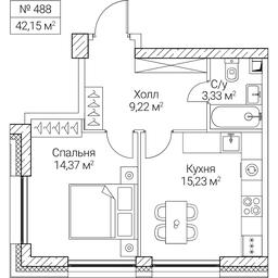 1-BD Apartment Sale, 42.15 sq. m. at SEZAR CITY, 2nd Khoroshyovsky Drive, Moscow, Russia #4