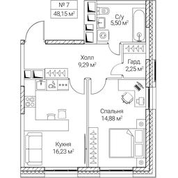 1-BD Apartment Sale, 48.15平方米 at SEZAR CITY, 2nd Khoroshyovsky Drive, Moscow, Russia #4