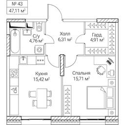 Продажа 1-комн. квартиры, 47,11 м² в ЖК «SEZAR CITY», 2-й Хорошёвский проезд, Москва, Россия #4