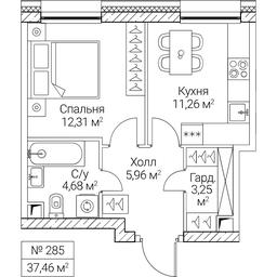 1-BD Apartment Sale, 37.46 sq. m. at SEZAR CITY, 2nd Khoroshyovsky Drive, Moscow, Russia #4