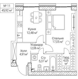 1-BD Apartment Sale, 45.92 sq. m. at SEZAR CITY, 2nd Khoroshyovsky Drive, Moscow, Russia #4
