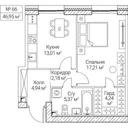 1-BD Apartment Sale, 46.95 sq. m. at SEZAR CITY, 2nd Khoroshyovsky Drive, Moscow, Russia #4