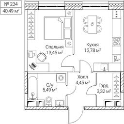 1-BD Apartment Sale, 40.49 sq. m. at SEZAR CITY, 2nd Khoroshyovsky Drive, Moscow, Russia #4