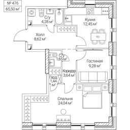 2-BD Apartment Sale, 65.5平方米 at SEZAR CITY, 2nd Khoroshyovsky Drive, Moscow, Russia #4