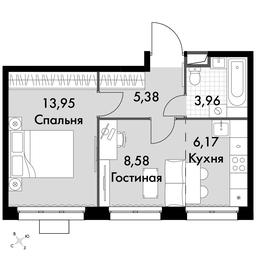 2-BD Apartment Sale, 38.04 sq. m. at Dvizhenie. Govorovo, Центральная улица, 47, деревня Говорово, поселение Московский, Москва, Россия #4