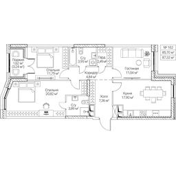 3-BD Apartment Sale, 85.7平方米 at SEZAR CITY, 2nd Khoroshyovsky Drive, Moscow, Russia #4