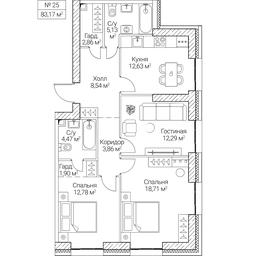 3-BD Apartment Sale, 83.17平方米 at SEZAR CITY, 2nd Khoroshyovsky Drive, Moscow, Russia #4