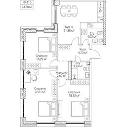3-BD Apartment Sale, 94.78平方米 at SEZAR CITY, 2nd Khoroshyovsky Drive, Moscow, Russia #4