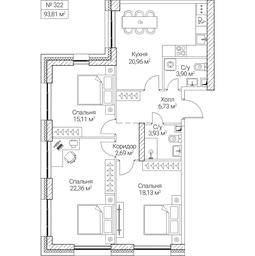 3-BD Apartment Sale, 93.81平方米 at SEZAR CITY, 2nd Khoroshyovsky Drive, Moscow, Russia #4