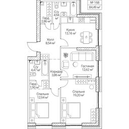 3-BD Apartment Sale, 84.49平方米 at SEZAR CITY, 2nd Khoroshyovsky Drive, Moscow, Russia #4