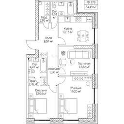 3-BD Apartment Sale, 84.49 sq. m. at SEZAR CITY, 2nd Khoroshyovsky Drive, Moscow, Russia #4