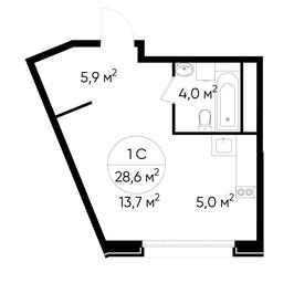 Apartment Sale, 28.6 sq. m. at Peredelkino Blizhnee, Korneya Chukovskogo Street, 1, Vnukovskoye Settlement, Moscow, Russia #2 Apartment Sale, 28.6 sq. m. at Peredelkino Blizhnee, Korneya Chukovskogo Street, 1, Vnukovskoye Settlement, Moscow, Russia #2
