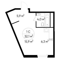 Apartment Sale, 32.1 sq. m. at Peredelkino Blizhnee, Korneya Chukovskogo Street, 1, Vnukovskoye Settlement, Moscow, Russia #2