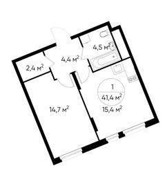 Apartment Sale, 41.4 sq. m. at Peredelkino Blizhnee, Korneya Chukovskogo Street, 1, Vnukovskoye Settlement, Moscow, Russia #2