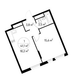 Apartment Sale, 41.1 sq. m. at Peredelkino Blizhnee, Korneya Chukovskogo Street, 1, Vnukovskoye Settlement, Moscow, Russia #2 Apartment Sale, 41.1 sq. m. at Peredelkino Blizhnee, Korneya Chukovskogo Street, 1, Vnukovskoye Settlement, Moscow, Russia #2