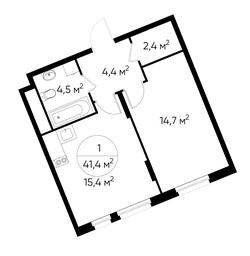 Apartment Sale, 41.4 sq. m. at Peredelkino Blizhnee, Korneya Chukovskogo Street, 1, Vnukovskoye Settlement, Moscow, Russia #2 Apartment Sale, 41.4 sq. m. at Peredelkino Blizhnee, Korneya Chukovskogo Street, 1, Vnukovskoye Settlement, Moscow, Russia #2