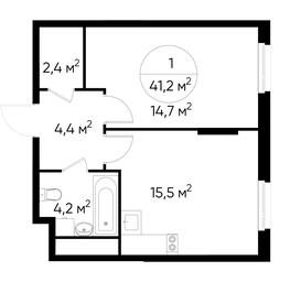 Apartment Sale, 41.2 sq. m. at Peredelkino Blizhnee, Korneya Chukovskogo Street, 1, Vnukovskoye Settlement, Moscow, Russia #2