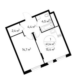Apartment Sale, 41.4 sq. m. at Peredelkino Blizhnee, Korneya Chukovskogo Street, 1, Vnukovskoye Settlement, Moscow, Russia #2 Apartment Sale, 41.4 sq. m. at Peredelkino Blizhnee, Korneya Chukovskogo Street, 1, Vnukovskoye Settlement, Moscow, Russia #2