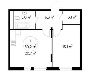 Apartment Sale, 50.2 sq. m. at Peredelkino Blizhnee, Korneya Chukovskogo Street, 1, Vnukovskoye Settlement, Moscow, Russia #2 Apartment Sale, 50.2 sq. m. at Peredelkino Blizhnee, Korneya Chukovskogo Street, 1, Vnukovskoye Settlement, Moscow, Russia #2