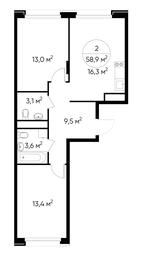 2-BD Apartment Sale, 58.9 sq. m. at Peredelkino Blizhnee, Korneya Chukovskogo Street, 1, Vnukovskoye Settlement, Moscow, Russia #2 2-BD Apartment Sale, 58.9 sq. m. at Peredelkino Blizhnee, Korneya Chukovskogo Street, 1, Vnukovskoye Settlement, Moscow, Russia #2