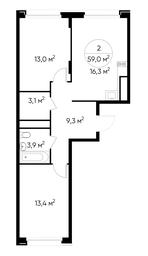 2-BD Apartment Sale, 59 sq. m. at Peredelkino Blizhnee, Korneya Chukovskogo Street, 1, Vnukovskoye Settlement, Moscow, Russia #2 2-BD Apartment Sale, 59 sq. m. at Peredelkino Blizhnee, Korneya Chukovskogo Street, 1, Vnukovskoye Settlement, Moscow, Russia #2