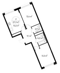 2-BD Apartment Sale, 57.3 sq. m. at Peredelkino Blizhnee, Korneya Chukovskogo Street, 1, Vnukovskoye Settlement, Moscow, Russia #2 2-BD Apartment Sale, 57.3 sq. m. at Peredelkino Blizhnee, Korneya Chukovskogo Street, 1, Vnukovskoye Settlement, Moscow, Russia #2