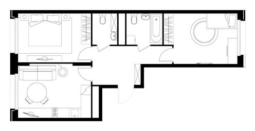2-BD Apartment Sale, 57.4 sq. m. at Peredelkino Blizhnee, Korneya Chukovskogo Street, 1, Vnukovskoye Settlement, Moscow, Russia #4