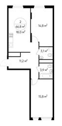 2-BD Apartment Sale, 66.8 sq. m. at Peredelkino Blizhnee, Korneya Chukovskogo Street, 1, Vnukovskoye Settlement, Moscow, Russia #2 2-BD Apartment Sale, 66.8 sq. m. at Peredelkino Blizhnee, Korneya Chukovskogo Street, 1, Vnukovskoye Settlement, Moscow, Russia #2