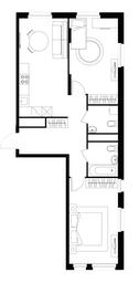 2-BD Apartment Sale, 66.8平方米 at Peredelkino Blizhnee, Korneya Chukovskogo Street, 1, Vnukovskoye Settlement, Moscow, Russia #4