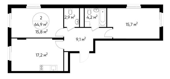 2-BD Apartment Sale, 64.9 sq. m. at Peredelkino Blizhnee, Korneya Chukovskogo Street, 1, Vnukovskoye Settlement, Moscow, Russia #2 2-BD Apartment Sale, 64.9 sq. m. at Peredelkino Blizhnee, Korneya Chukovskogo Street, 1, Vnukovskoye Settlement, Moscow, Russia #2