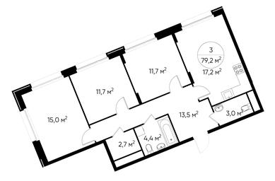 3-BD Apartment Sale, 79.2 sq. m. at Peredelkino Blizhnee, Korneya Chukovskogo Street, 1, Vnukovskoye Settlement, Moscow, Russia #2 3-BD Apartment Sale, 79.2 sq. m. at Peredelkino Blizhnee, Korneya Chukovskogo Street, 1, Vnukovskoye Settlement, Moscow, Russia #2