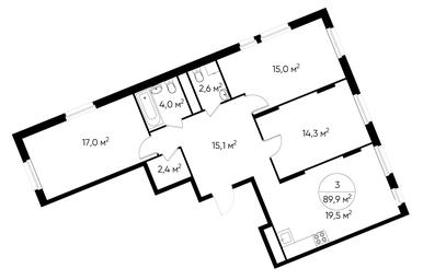 3-BD Apartment Sale, 89.9平方米 at Peredelkino Blizhnee, Korneya Chukovskogo Street, 1, Vnukovskoye Settlement, Moscow, Russia #2 3-BD Apartment Sale, 89.9平方米 at Peredelkino Blizhnee, Korneya Chukovskogo Street, 1, Vnukovskoye Settlement, Moscow, Russia #2