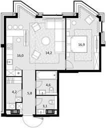 2-BD Apartment Sale, 64.8 sq. m. at Crystal, Generala Glagoleva Street, 16с1, Moscow, Russia #2 2-BD Apartment Sale, 64.8 sq. m. at Crystal, Generala Glagoleva Street, 16с1, Moscow, Russia #2