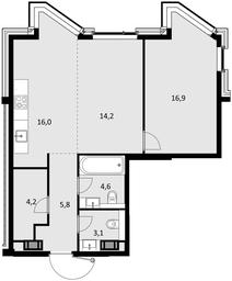 2-BD Apartment Sale, 64.8 sq. m. at Crystal, Generala Glagoleva Street, 16с1, Moscow, Russia #3 2-BD Apartment Sale, 64.8 sq. m. at Crystal, Generala Glagoleva Street, 16с1, Moscow, Russia #3