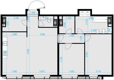 2-BD Apartment Sale, 87.1 sq. m. at Crystal, Generala Glagoleva Street, 16с1, Moscow, Russia #4