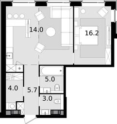 2-BD Apartment Sale, 64.8 sq. m. at Crystal, Generala Glagoleva Street, 16с1, Moscow, Russia #2