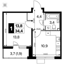 1-BD Apartment Sale, 34.4平方米 at Pervyi Leningradskiy, Pervy Leningradskiy Residential Complex, Moscow, Russia #2 1-BD Apartment Sale, 34.4平方米 at Pervyi Leningradskiy, Pervy Leningradskiy Residential Complex, Moscow, Russia #2