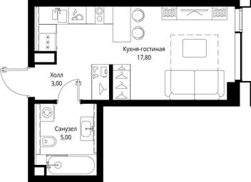Apartment Sale, 25.8 sq. m. at Multikvartal CITYZEN, Vishnyovaya Street, Moscow, Russia #3