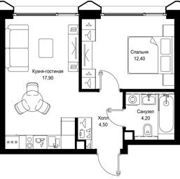 1-BD Apartment Sale, 39 sq. m. at Multikvartal CITYZEN, Vishnyovaya Street, Moscow, Russia #4