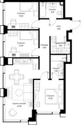 3-BD Apartment Sale, 74.8 sq. m. at Multikvartal CITYZEN, Vishnyovaya Street, Moscow, Russia #2 3-BD Apartment Sale, 74.8 sq. m. at Multikvartal CITYZEN, Vishnyovaya Street, Moscow, Russia #2