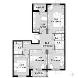 4-BD Apartment Sale, 102.1 sq. m. at Rimskiy, Rimskiy proyezd, 1, Settlement of Razvilka, Leninskiy City District, Moscow Region, Russia #3 4-BD Apartment Sale, 102.1 sq. m. at Rimskiy, Rimskiy proyezd, 1, Settlement of Razvilka, Leninskiy City District, Moscow Region, Russia #3