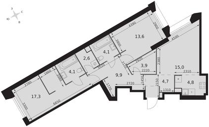 3-BD Apartment Sale, 80 sq. m. at Arkhitektor, Akademika Volgina Street, 2Д, Moscow, Russia #4