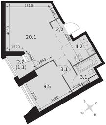 2-BD Apartment Sale, 43.3 sq. m. at Arkhitektor, Akademika Volgina Street, 2Д, Moscow, Russia #4
