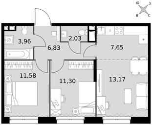 3-BD Apartment Sale, 56.52 sq. m. at Dvizhenie. Govorovo, Центральная улица, 47, деревня Говорово, поселение Московский, Москва, Россия #3