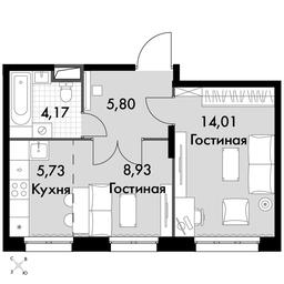 2-BD Apartment Sale, 38.64 sq. m. at Dvizhenie. Govorovo, Центральная улица, 47, деревня Говорово, поселение Московский, Москва, Россия #2 2-BD Apartment Sale, 38.64 sq. m. at Dvizhenie. Govorovo, Центральная улица, 47, деревня Говорово, поселение Московский, Москва, Россия #2