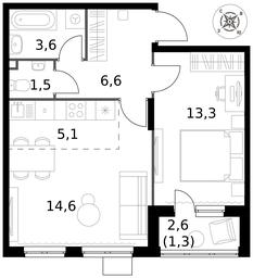 Продажа 2-комн. квартиры, 46 м² в ЖК «Первый Донской», жилой микрорайон Сапроново, деревня Сапроново, Ленинский городской округ, Московская область, Россия #3 Продажа 2-комн. квартиры, 46 м² в ЖК «Первый Донской», жилой микрорайон Сапроново, деревня Сапроново, Ленинский городской округ, Московская область, Россия #3
