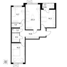 3-BD Apartment Sale, 84.1 sq. m. at Pervyi Leningradskiy, Pervy Leningradskiy Residential Complex, Moscow, Russia #3 3-BD Apartment Sale, 84.1 sq. m. at Pervyi Leningradskiy, Pervy Leningradskiy Residential Complex, Moscow, Russia #3