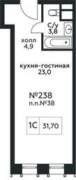 Apartment Sale, 31.7 sq. m. at Stremyannyj 2, Stremyanniy Lane, 2, Moscow, Russia #3 Apartment Sale, 31.7 sq. m. at Stremyannyj 2, Stremyanniy Lane, 2, Moscow, Russia #3