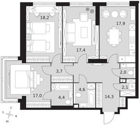 3-BD Apartment Sale, 101.6平方米 at Arkhitektor, Akademika Volgina Street, 2Д, Moscow, Russia #3 3-BD Apartment Sale, 101.6平方米 at Arkhitektor, Akademika Volgina Street, 2Д, Moscow, Russia #3