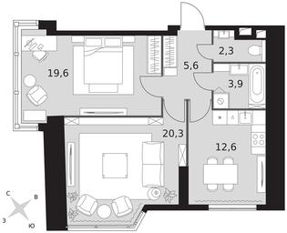 2-BD Apartment Sale, 64.3 sq. m. at Arkhitektor, Akademika Volgina Street, 2Д, Moscow, Russia #3 2-BD Apartment Sale, 64.3 sq. m. at Arkhitektor, Akademika Volgina Street, 2Д, Moscow, Russia #3